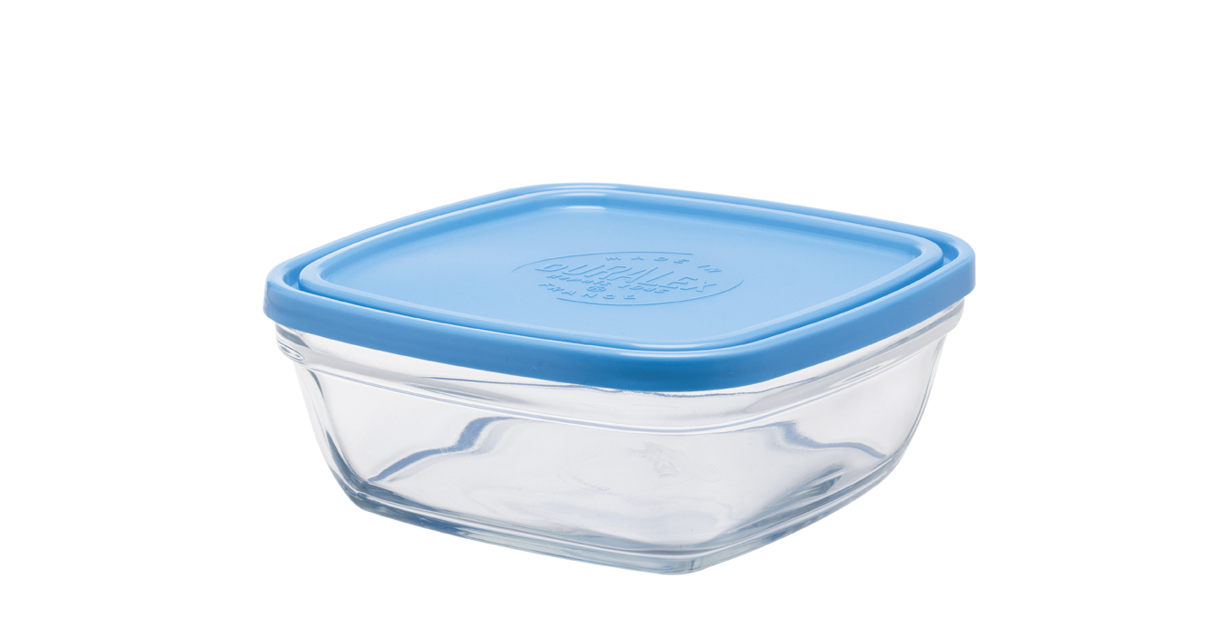 Freshbox Square Dish 17cm, Blue Lid DURALEX
