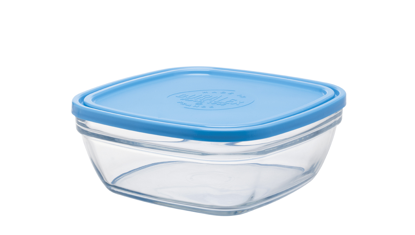 Freshbox Square Dish 20cm, Blue Lid DURALEX