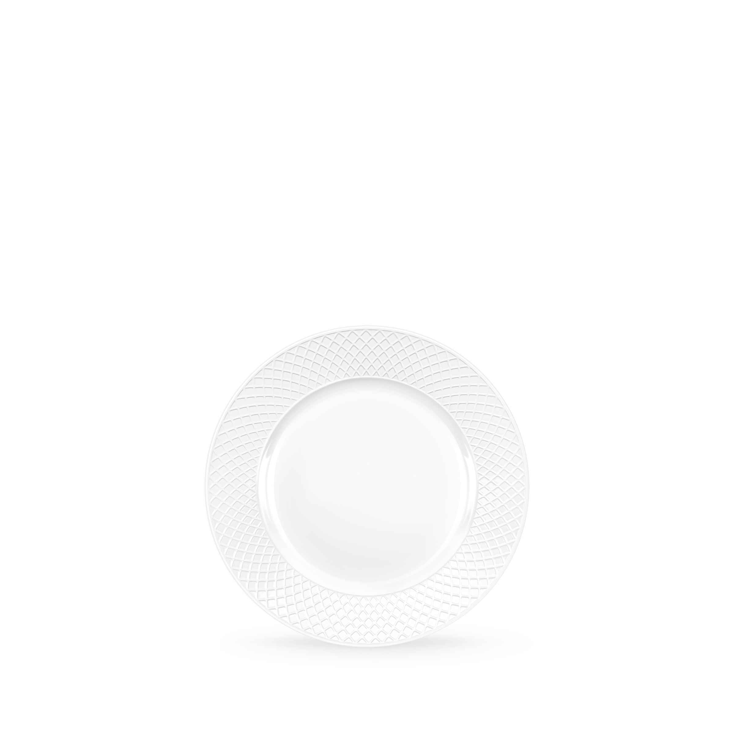 Diamond Flat Rim Bread Round Plate 15cm