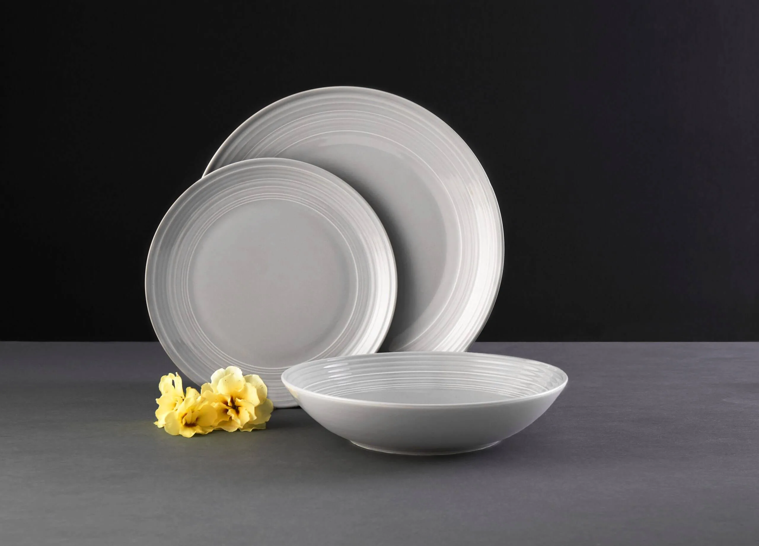 Linea gray dinner 18 pcs set for 6 people AMBITION