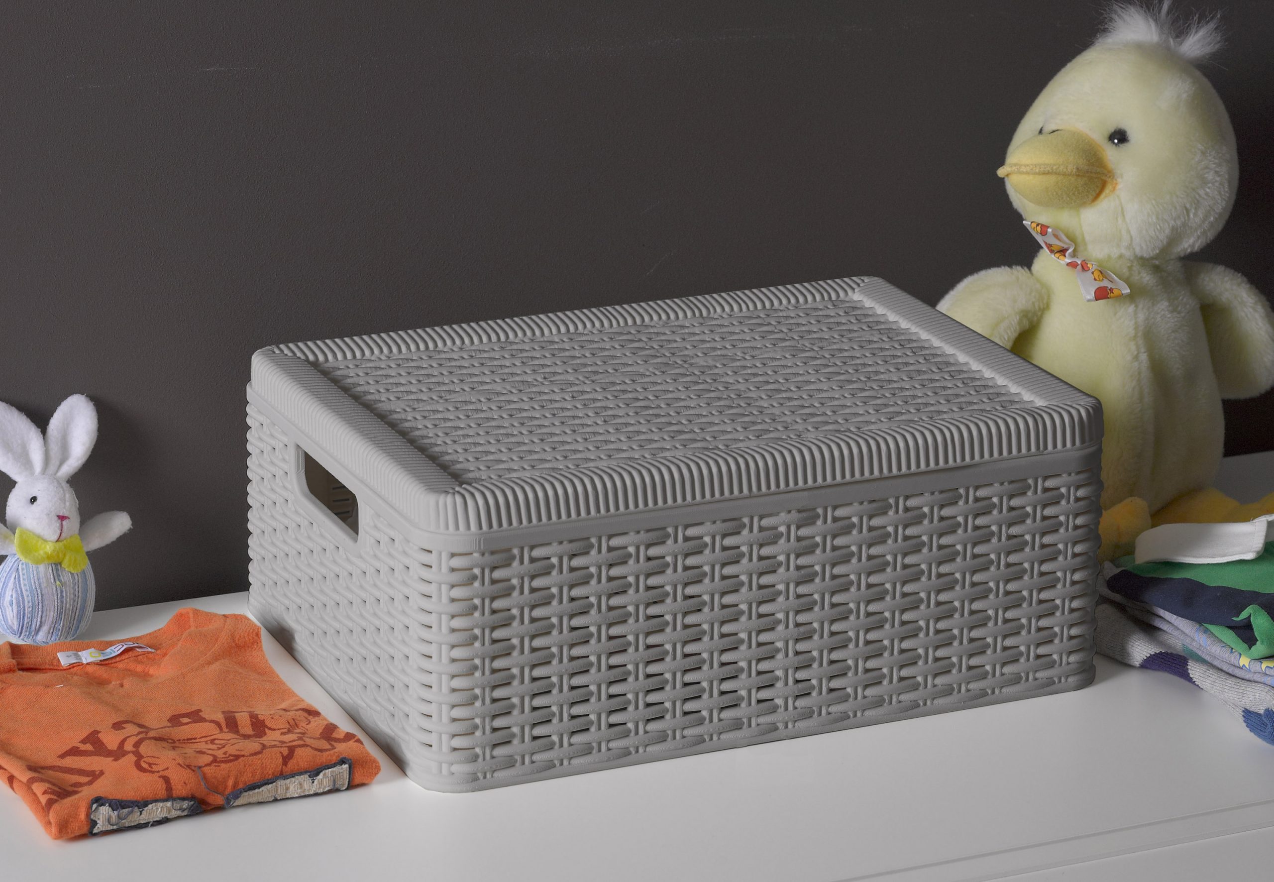 Decora Storage Box With Lid Grey