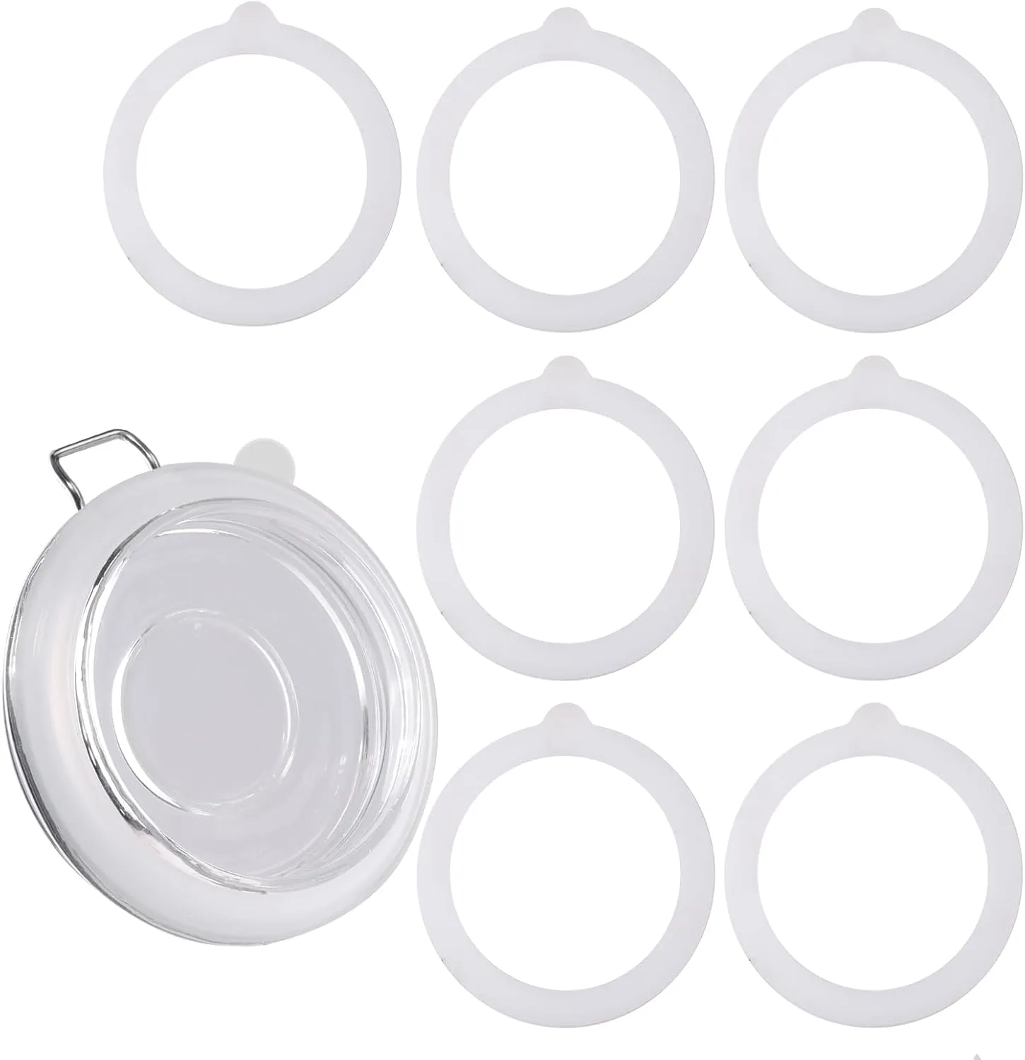 Jar rubber seal transparent Borgonovo, 10cm