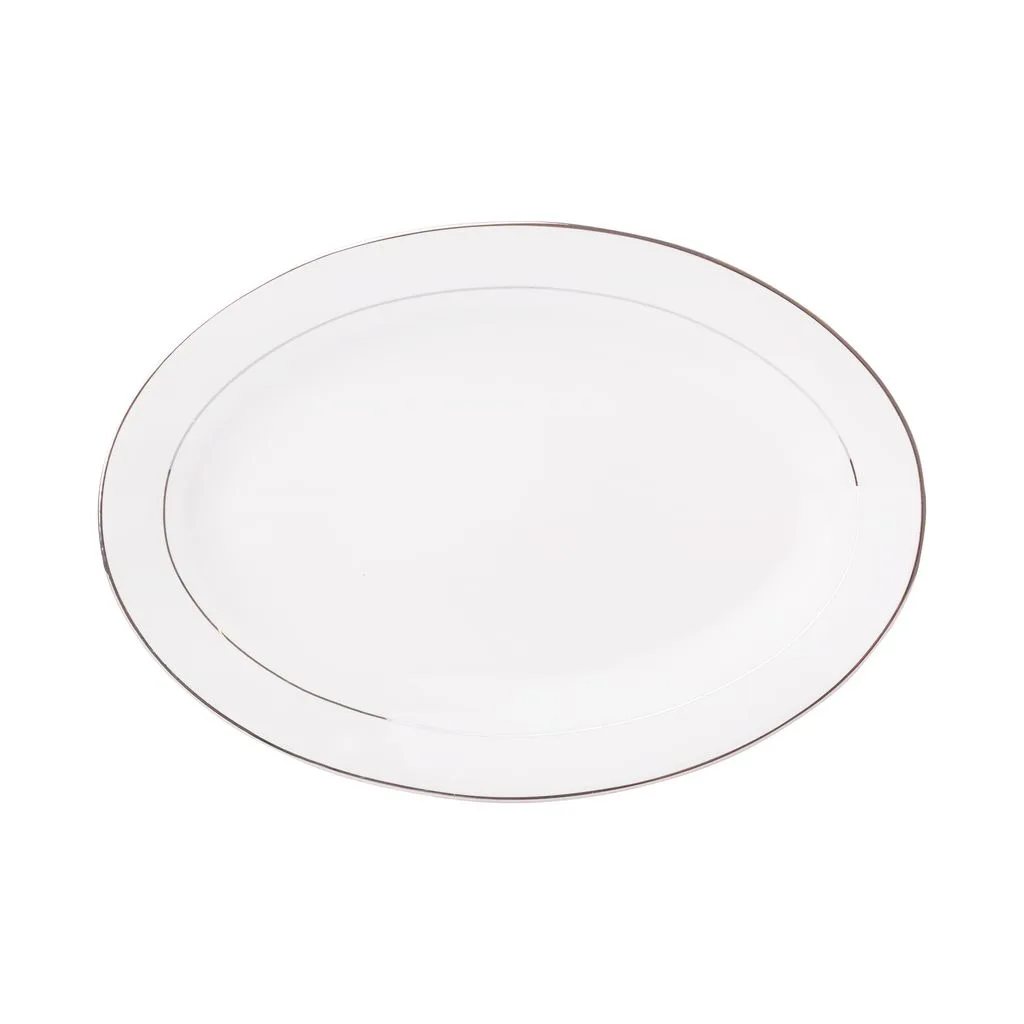 Oval Platter 25 x 35.5 cm Aura Silver AMBITION