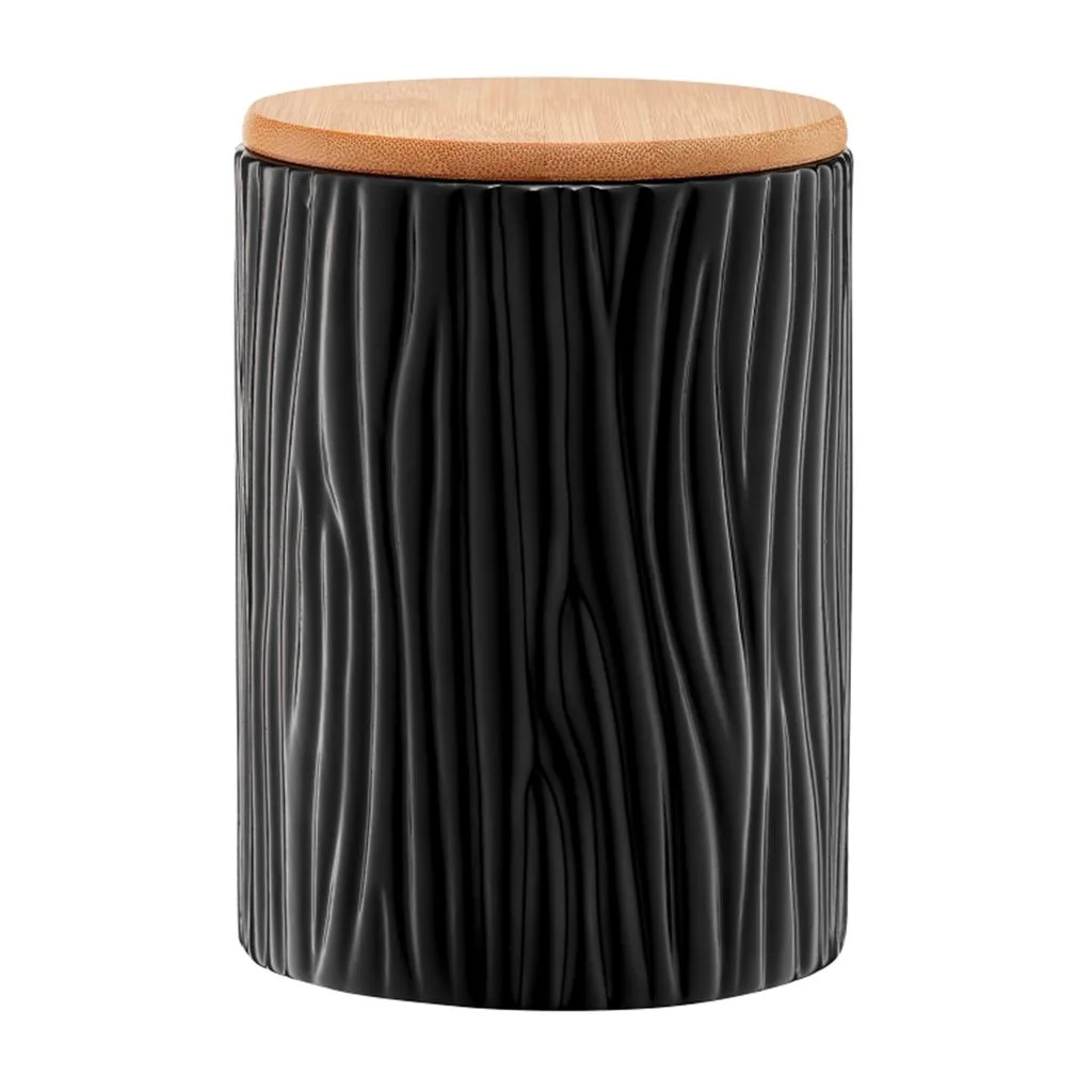 Tuvo container with bamboo lid black 1.1 AMBITION