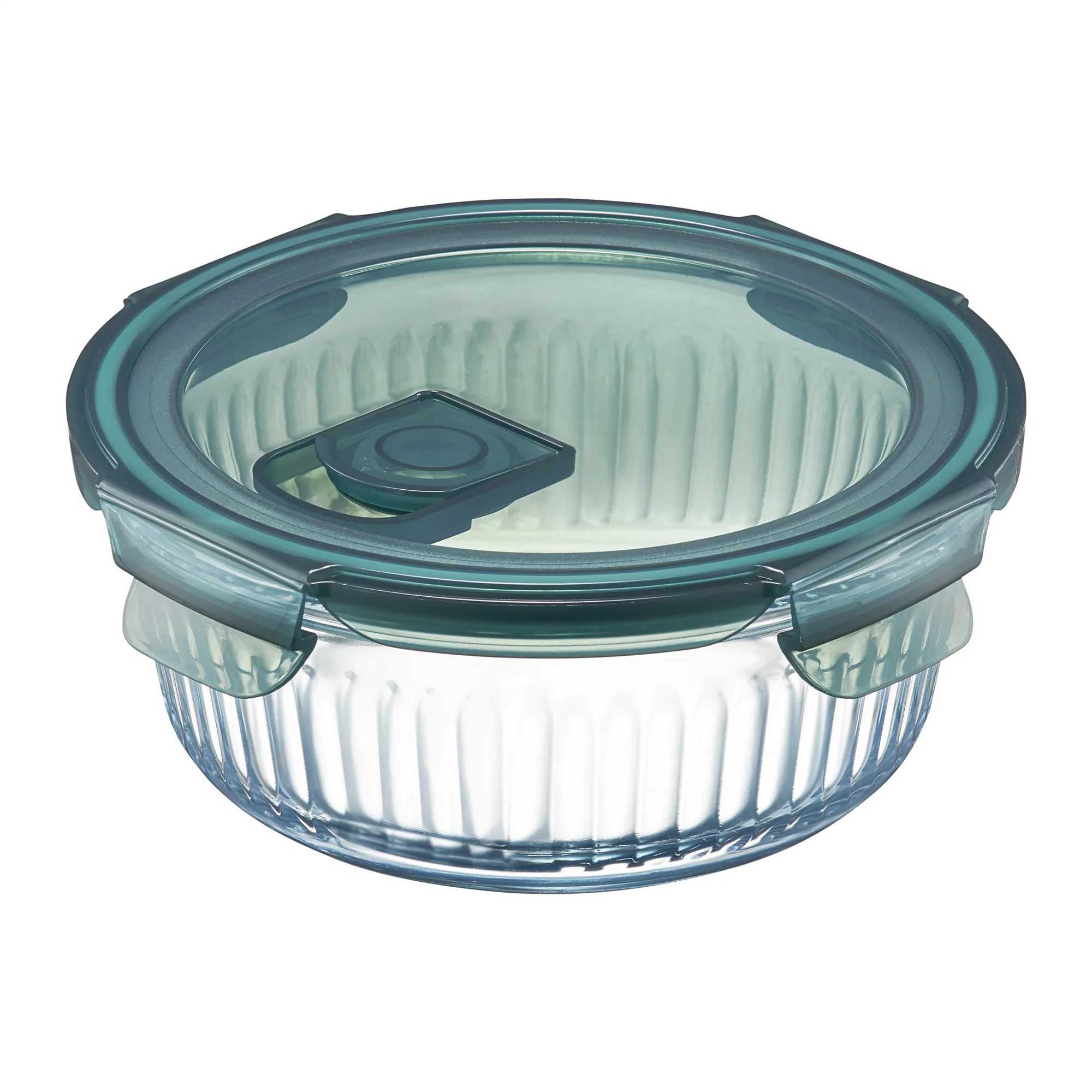 Rillet round glass container 950 ml AMBITION