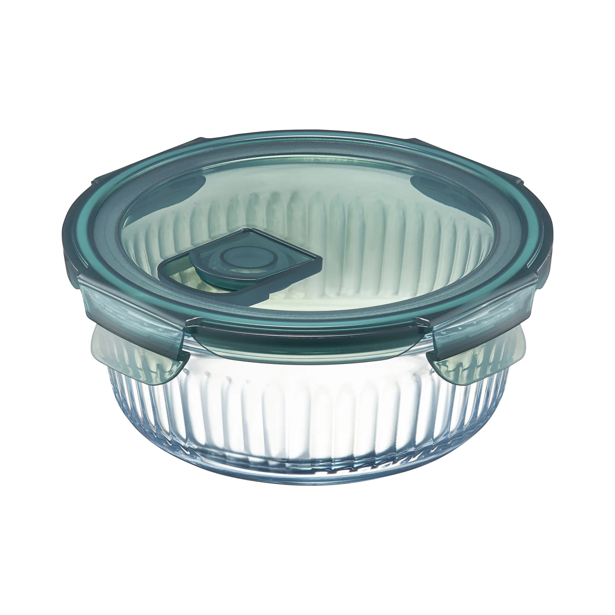 Rillet round glass container 620 ml AMBITION