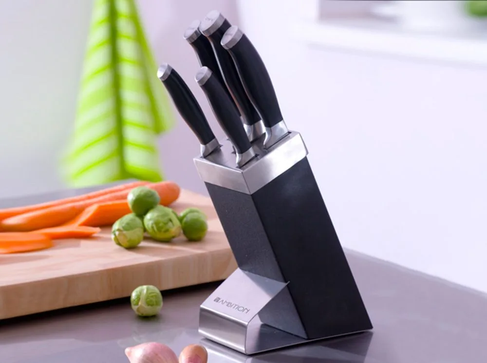 knife block set Granite 6-piece AMBITION